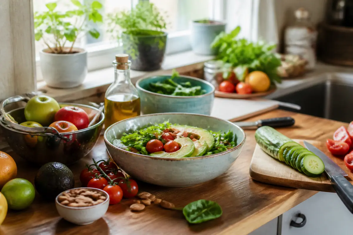 Cuisine saine avec légumes frais pour réussir 30 jours sans sucre et perdre du poids